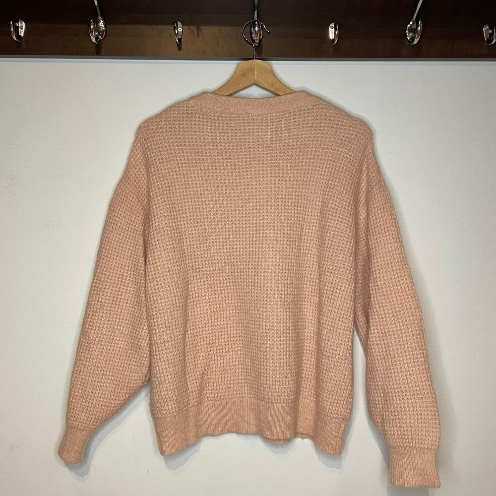 Ichi soft pink waffle crew sweater- Size small - Picture 2 of 2